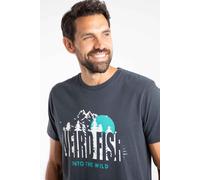 Weird Fish Men's Into The Wild Front Print Graphic T-Shirt in Navy | Size: 5XL Weird Fish Navy 5XL