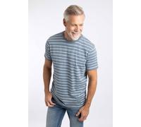 Weird Fish Men's Jefferson Textured Stripe T-Shirt in Mid Blue | Size: 5XL Weird Fish Mid Blue 5XL