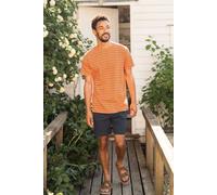 Weird Fish Men's Jefferson Textured Stripe T-Shirt in Pale Orange | Size: Small Weird Fish Pale Orange S