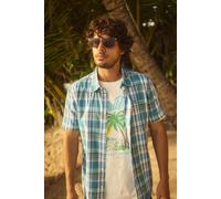 Weird Fish Men's Judd Short Sleeve Check Shirt in Blue | Size: 3XL Weird Fish Blue 3XL