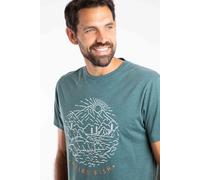 Weird Fish Men's Lakes & Peaks Front Print Graphic T-Shirt in Bottle Green | Size: Medium Weird Fish Bottle Green M
