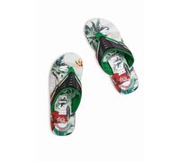 Weird Fish Men's Lexington Printed Flip Flops in Light Green | Size: 11 Weird Fish Light Green 11