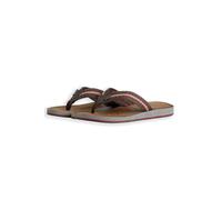 Weird Fish Men's Malham Leather Look Flip Flops in Brown | Size: 10 Weird Fish Brown 10