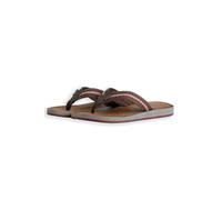 Weird Fish Men's Malham Leather Look Flip Flops in Brown | Size: 12 Weird Fish Brown 12