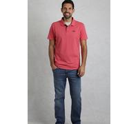 Weird Fish Men's Miles Pique Polo Shirt in Dark Pink | Size: Small Weird Fish Dark Pink S