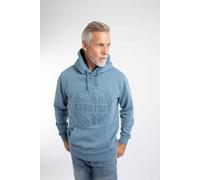 Weird Fish Men's Perranporth Embossed Grindle Hoodie in Mid Blue | Size: Small Weird Fish Mid Blue S