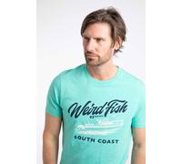 Weird Fish Men's South Coast Front Print Graphic T-Shirt in Aqua | Size: Medium Weird Fish Aqua M