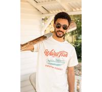 Weird Fish Men's South Coast Front Print Graphic T-Shirt in Off-White | Size: Small Weird Fish Off-White S