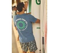 Weird Fish Men's Sun Beam Graphic T-Shirt in Mid Blue | Size: 2XL Weird Fish Mid Blue 2XL