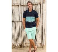 Weird Fish Sunbury Organic Cotton Striped Pique Polo Shirt Aqua Marine Size 5XL