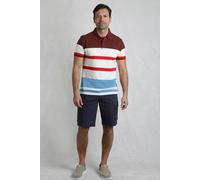 Weird Fish Sunbury Organic Cotton Striped Pique Polo Shirt Pinot Red Size L