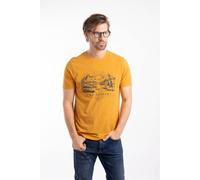 Weird Fish Men's Sunrise Front Print Graphic T-Shirt in Mustard | Size: 4XL Weird Fish Mustard 4XL