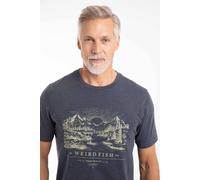 Weird Fish Men's Sunrise Front Print Graphic T-Shirt in Navy | Size: Large Weird Fish Navy L