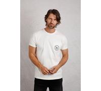 Weird Fish Tidal Organic Cotton Branded Pocket T-Shirt Dusty White Size S