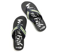 Weird Fish Mens Waterford Print Flip Flops Black 7