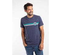 Weird Fish Men's Wave Stripe Graphic T-Shirt in Dark Blue | Size: 4XL Weird Fish Dark Blue 4XL
