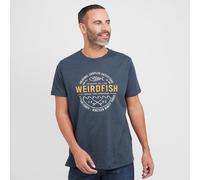 Weird Fish Men's T-Shirt Waves Graphic Front Print Blue XXL