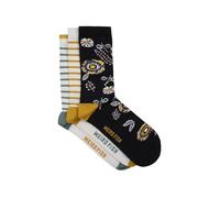 Weird Fish Parade Patterned Socks 3 Pack Deep Amber Size 4-7