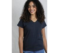 Weird Fish Women's Pernille Cotton Cutaway T-Shirt in Navy | Size: 16 Weird Fish Navy 16
