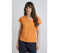 Weird Fish Pernille Cotton Cutaway T-Shirt In Orange Orange 8