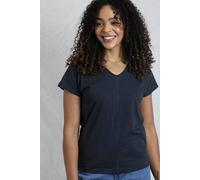 Weird Fish Pernille Cotton Cutaway T-Shirt In Navy Navy 14