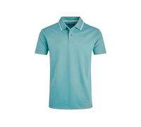 Weird Fish Powell Organic Cotton Textured Jersey Polo Shirt Mineral Blue Size S