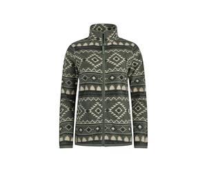 Weird Fish Rochelle Full Zip Printed Microfleece Deep Lichen Green Size 22. (Jumper/Sweater/Fleece)