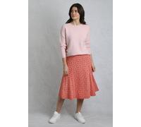 Weird Fish Romaro Printed Jersey Midi Skirt In Crimson Crimson 12