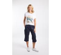 Weird Fish Salena 3/4 Length Trousers Navy Size 18