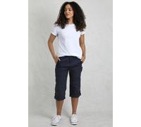 Weird Fish Women's Salena 3/4 Length Trousers in Navy | Size: 10 Weird Fish Navy 10