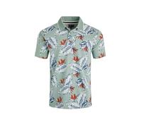 Weird Fish Sarat Organic Cotton Printed Polo Mineral Blue Size XL
