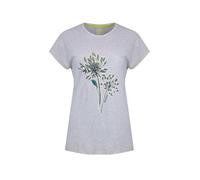 Weird Fish Seedheads Front Print T-Shirt Pearl Grey Marl Size 16