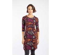 Weird Fish Shafika Cotton Printed Jersey Dress In Wine Wine 8
