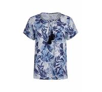 Weird Fish Sofia Organic Cotton Printed Double Cloth Blouse Estate Blue Size 12