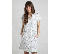 Weird Fish Women's Suffolks Cotton Printed Jersey Dress in Cream | Size: 20 Weird Fish Cream 20