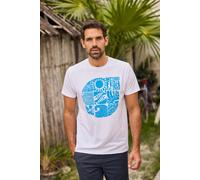 Summer Sector Front Print Graphic T-Shirt Weird Fish White 4XL
