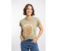 Weird Fish Women's Sun Rays Front Print Graphic T-Shirt in Pale Green | Size: 14 Weird Fish Pale Green 14