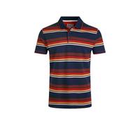 Weird Fish Sunbury Organic Cotton Striped Pique Polo Shirt Dark Blue Size M