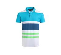 Weird Fish Sunbury Organic Cotton Striped Pique Polo Shirt Oceano Size L