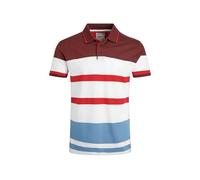 Weird Fish Sunbury Organic Cotton Striped Pique Polo Shirt Pinot Red Size XL