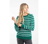 Weird Fish Tyla Cosy Knit Scalloped Jumper In Green Green 22
