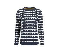 Weird Fish Tyla Cosy Knit Scalloped Jumper Navy Size 12. (Jumper/Sweater/Fleece)