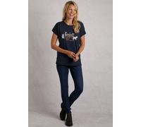 Walkies Front Print Graphic T-Shirt Weird Fish Navy 14