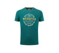 Weird Fish Waves Front Print Graphic T-Shirt Forest Green Size M