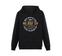 Weird Fish Waves Mens Pullover Hoodies Casual Black Hoody Cotton Graphic Unisex Sweatshirts L