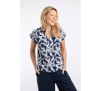 Weird Fish Women's Alia Printed Jersey T-Shirt in Mid Blue | Size: 8 Weird Fish Mid Blue 8