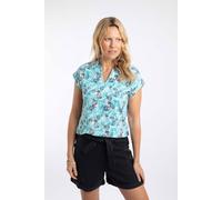 Weird Fish Women's Alia Printed Jersey T-Shirt in Teal | Size: 20 Weird Fish Teal 20