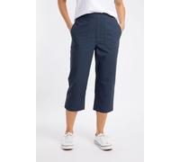 Weird Fish Women's Anyar 3/4 Length Ripstop Trousers in Navy | Size: 8 Weird Fish Navy 8