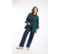 Weird Fish Women's Autumn Check Fleece Shacket in Bottle Green | Size: 10 Weird Fish Bottle Green 10