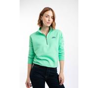Weird Fish Women's Avery 1/4 Zip Sweatshirt in Light Green | Size: 22 Weird Fish Light Green 22